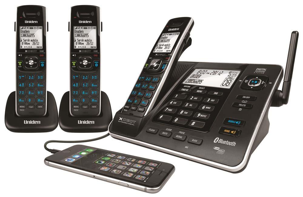 (image for) UNIDEN XDECT 8355+2 1.8GHZ DIGITAL CORDLESS PHONE 3 HANDSETS