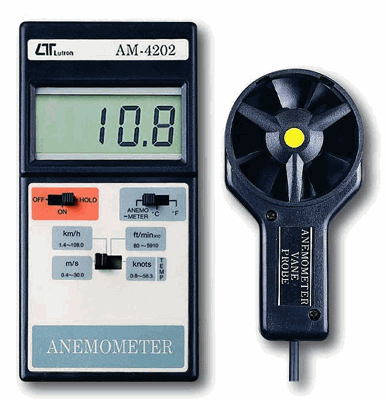 LUTRON ANEMOMETER WITH TEMPRATURE AM-4202 METER