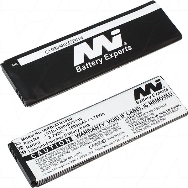 (image for) RTI ARB-ATB1800 Battery for RTI T2i, T2X, T3X Universal Controll