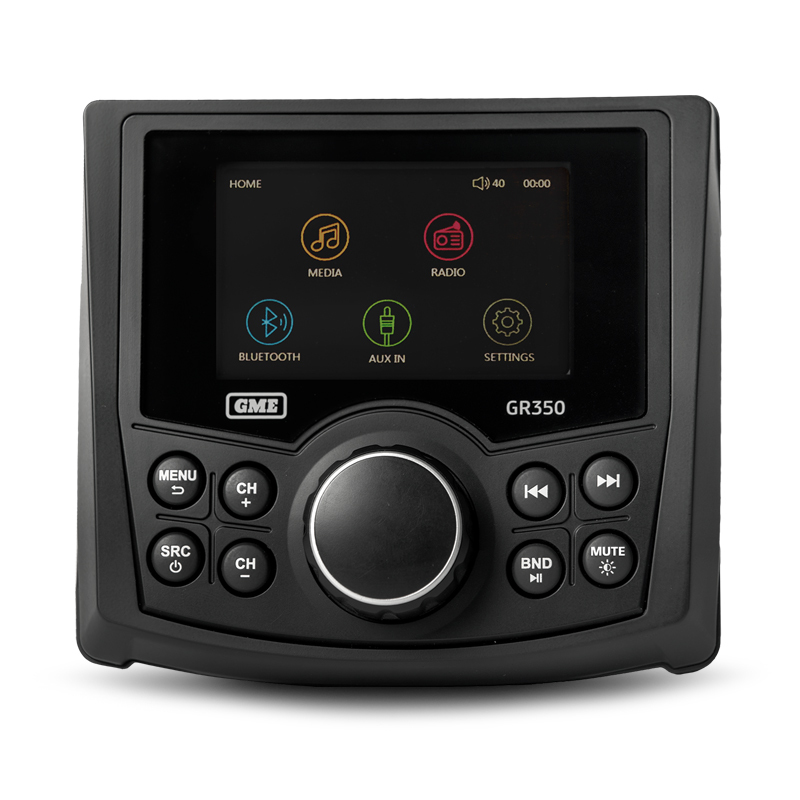 (image for) GME GR350BTB BLACK AM/FM COMPACT BLUETOOTH MARINE STEREO WITH US