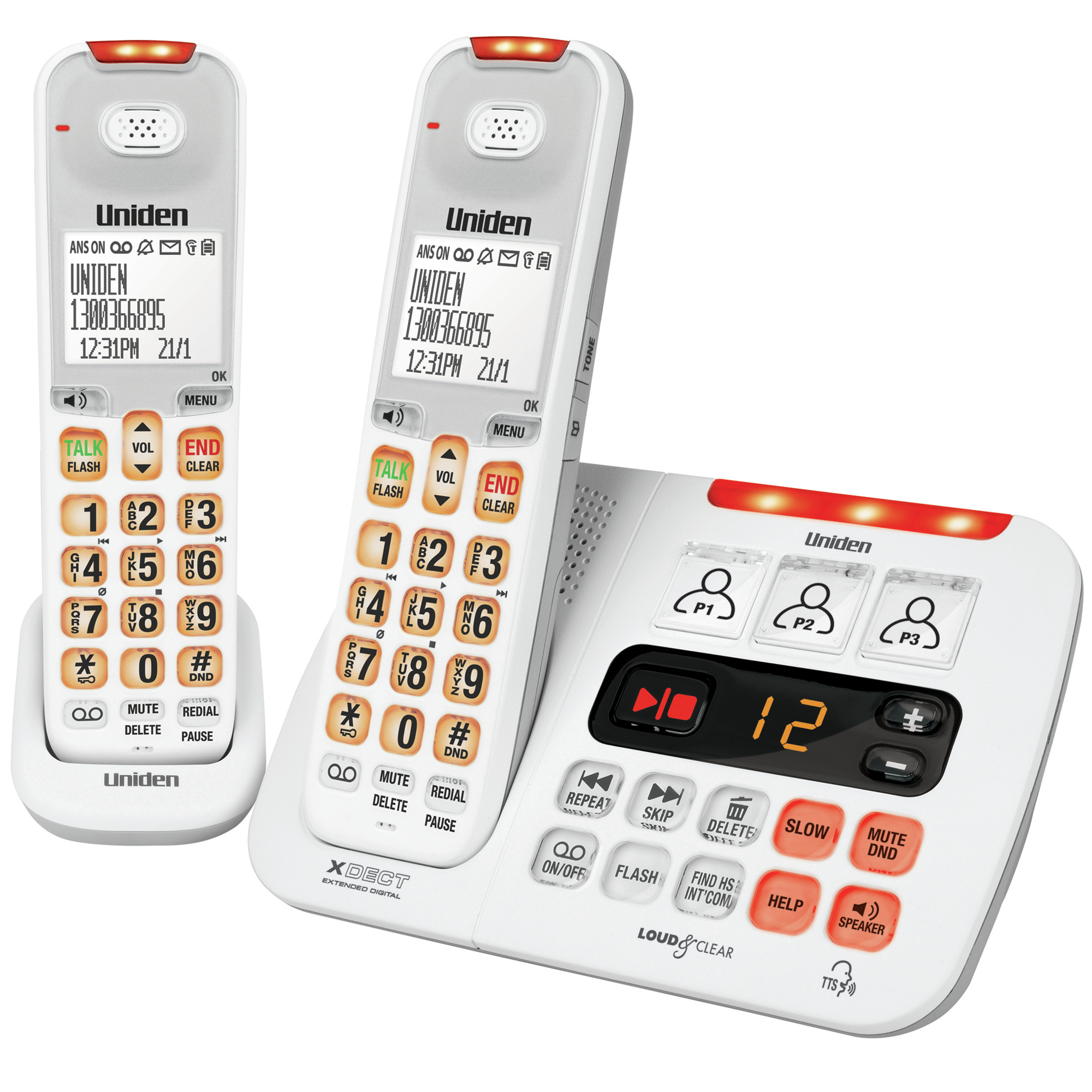 (image for) UNIDEN SSE45+1 WHITE CORDLESS PHONE SYSTEM