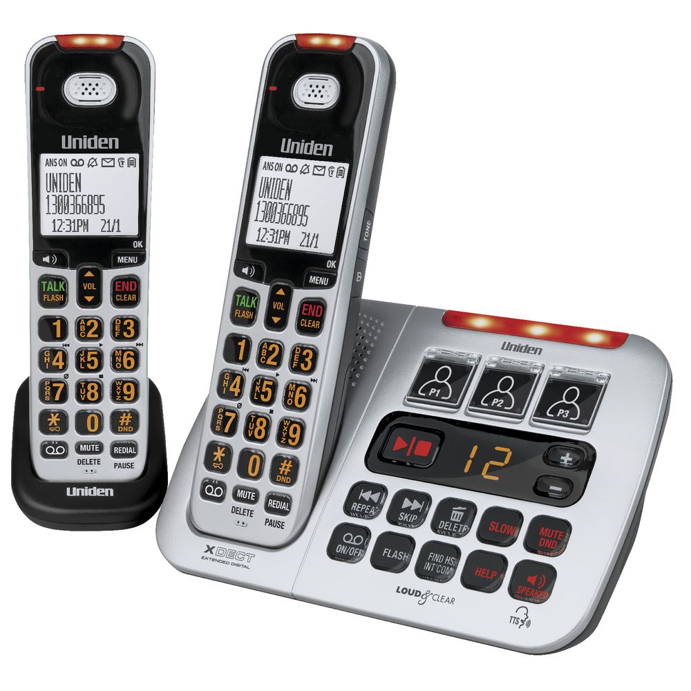 (image for) UNIDEN SSE45+1 TWIN HANDSET CORDLESS PHONE SOUND ENHANCED LOUD