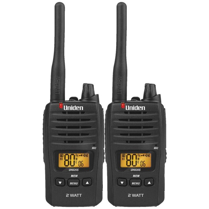 UNIDEN UH820S-2 2W UHF TWIN DELUXE HANDHELD RADIO